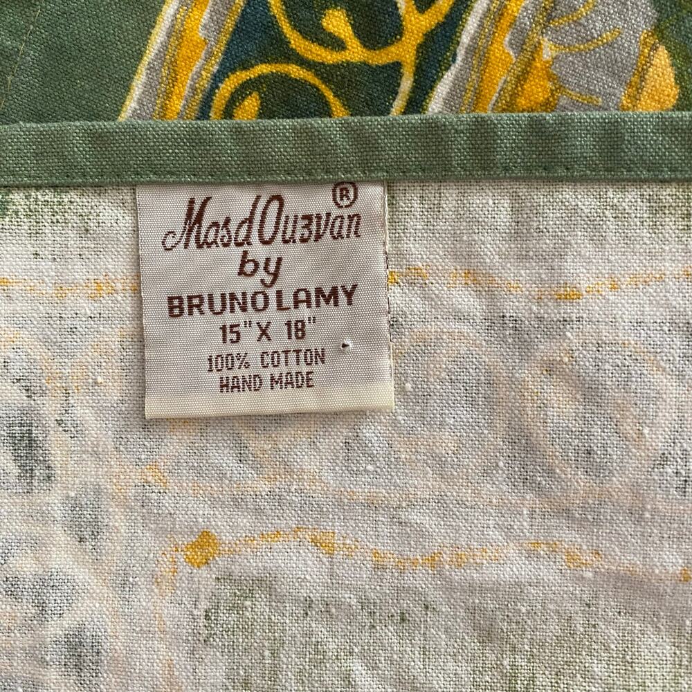 Couleur Nature Bruno Lamy Fruit Placemats Yellow Green Block-Print Cotton (5) - Picture 5 of 5